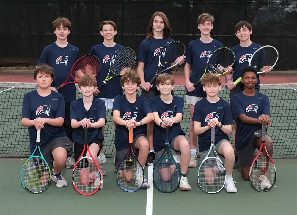 Group picture of boy's tennis team at HMS